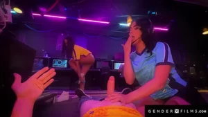 E-games Rivals Get Hard In Public – Cock-on-keyboard Distraction Turns Wild!