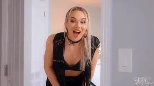 Blonde Tranny In Boots And Leather Ass Fucked Doggystyle: I Spy A Big Hard Cock – Emma Rose